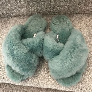Emu Australia Cozy Fuzzy Slippers in Mint Green